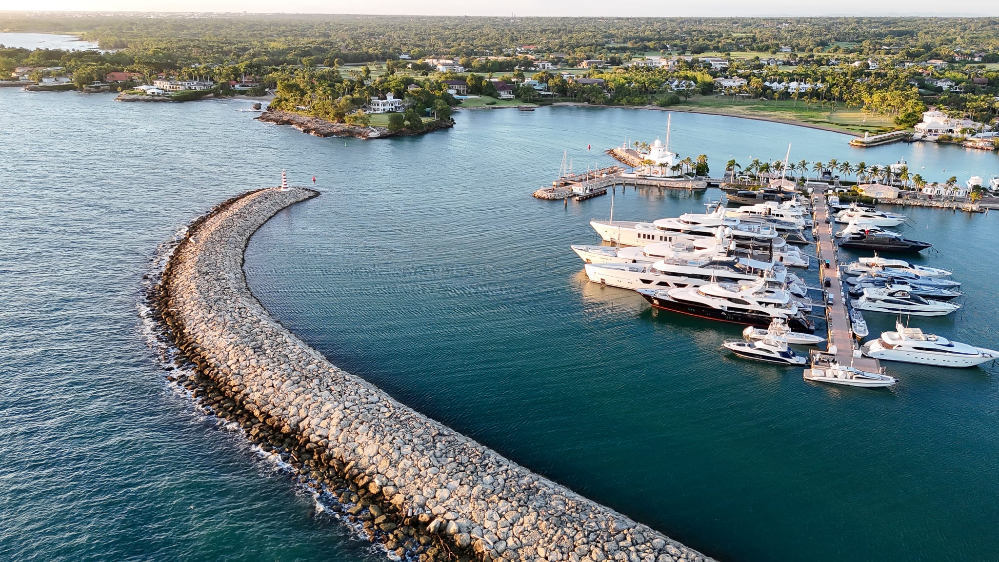 Marina Casa de Campo with yachts at their slips
