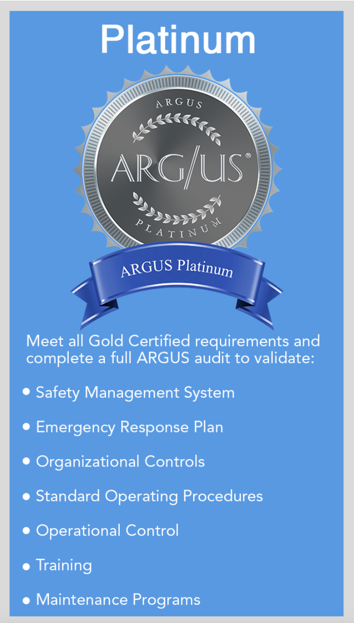 ARGUS Platinum Elite Rated Charter Operator badge